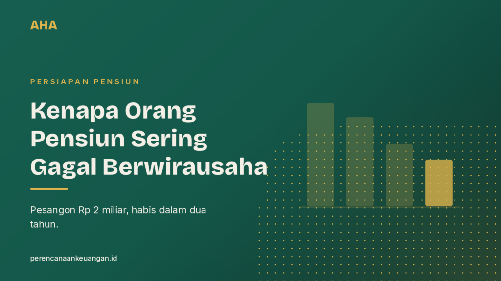 Kenapa orang pensiun sering gagal berwirausaha — ilustrasi masa bertahan hidup yang memendek seiring modal usaha yang terpakai